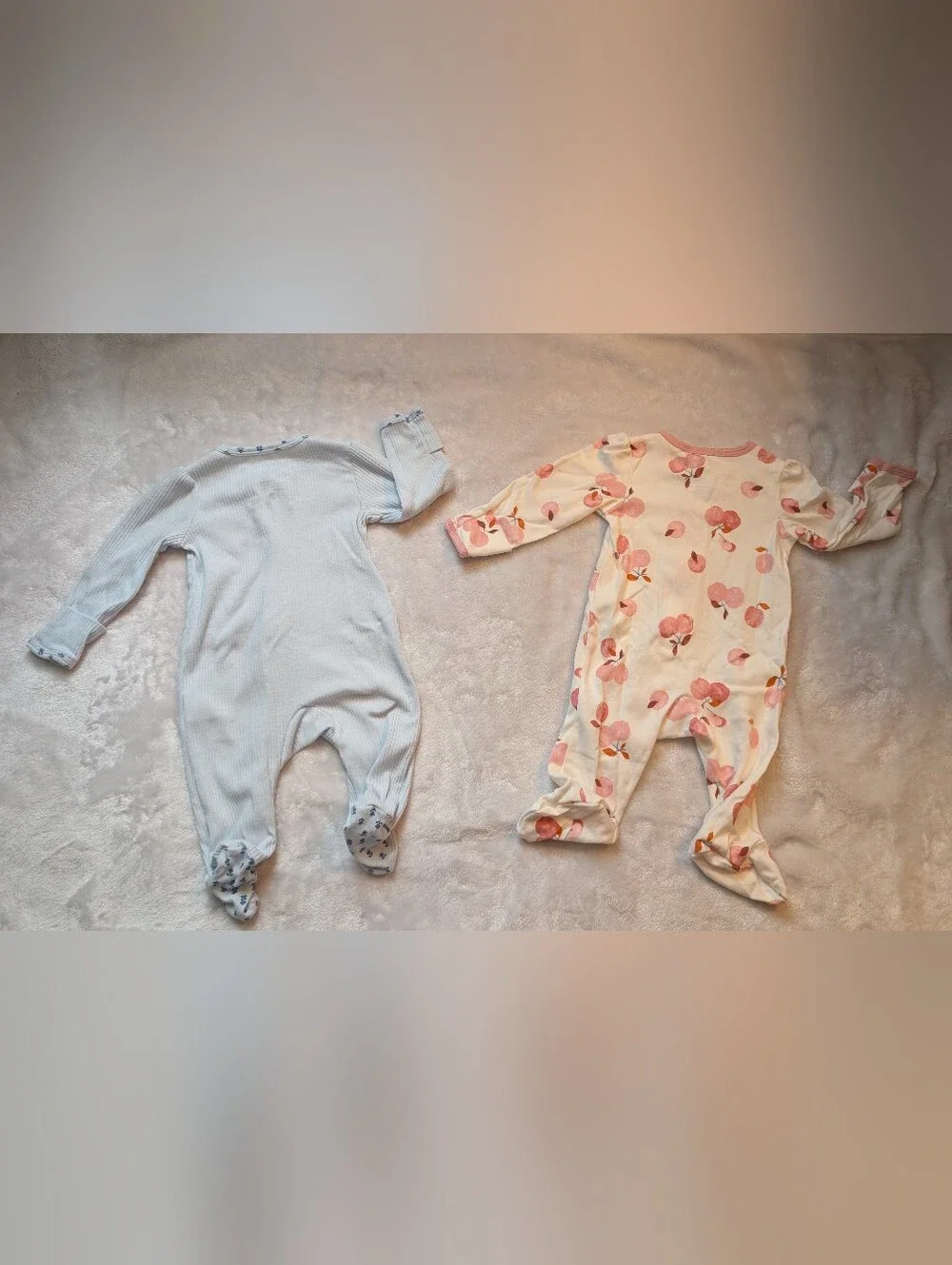 Carter's 3M 2-Way Zip Sleep & Play Footie Pajama Bundle Pink Blue 2 Pack
